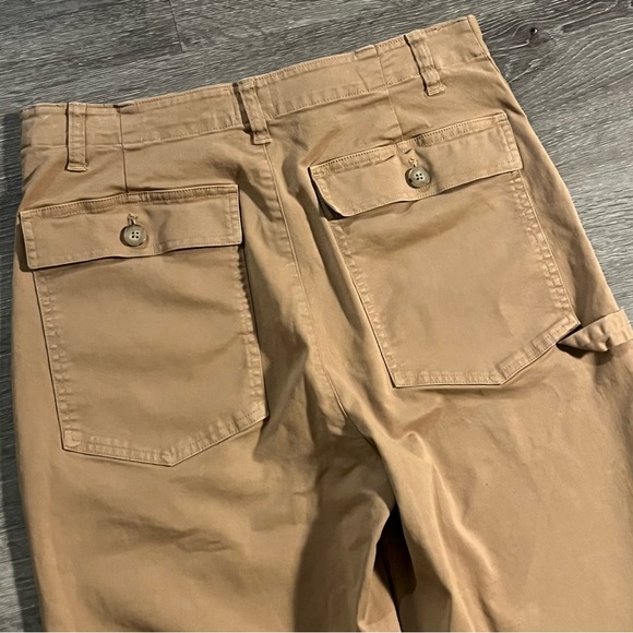 Aritzia Sunday Best Genevieve Wide Leg Cropped Pants Brown Size 10 Utility - Picture 12 of 15